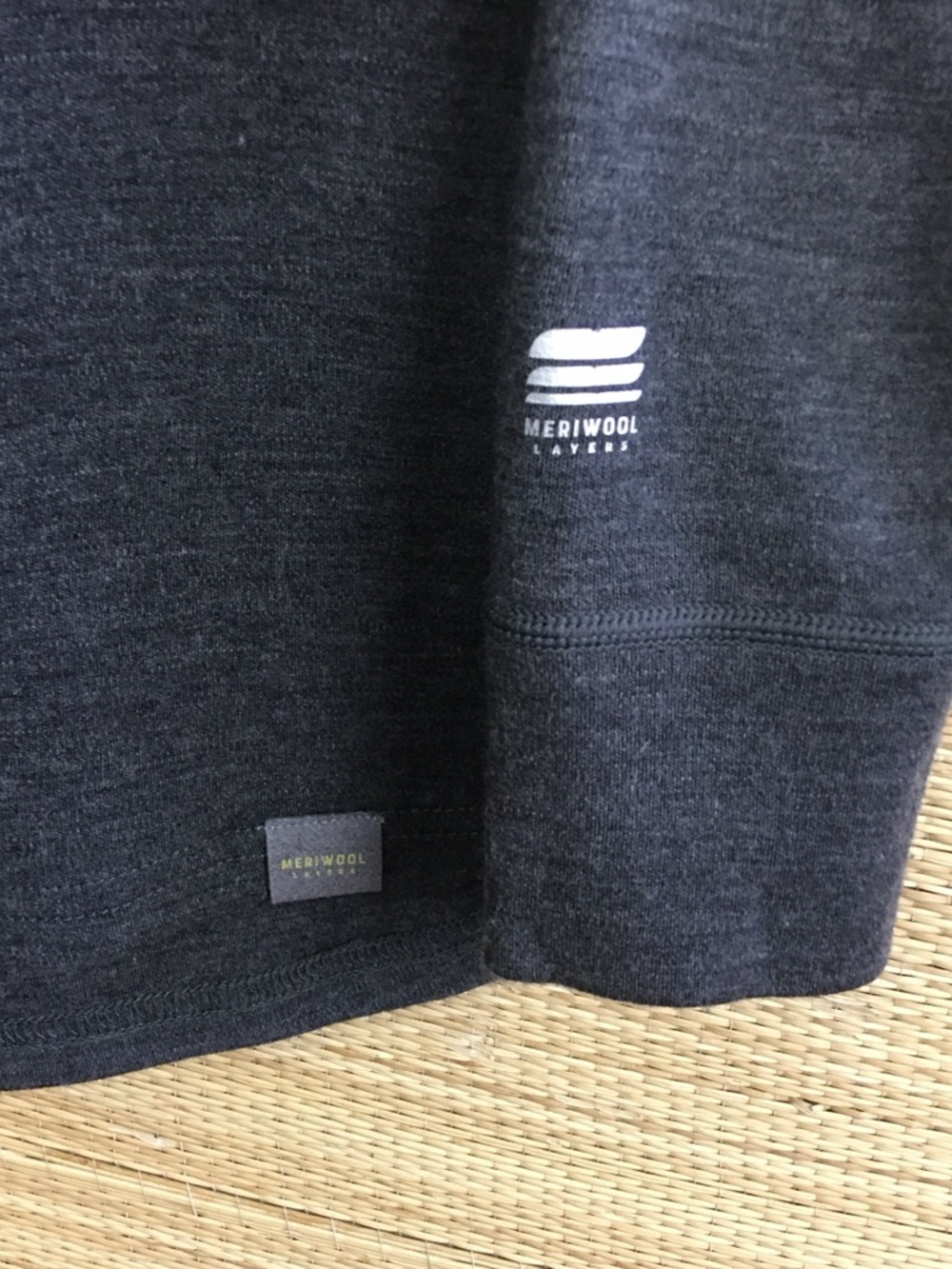 MERIWOOL Layers Midweight 250g 100% Merino Wool Quarter Zip Top In Charcoal M - Picture 10 of 14